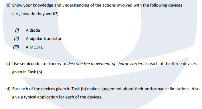 Solved (b) Show Your Knowledge And Understanding Of The | Chegg.com