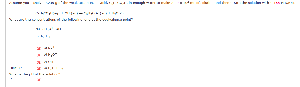 Solved C6H5CO2H(aq)+OH-(aq)→C6H5CO2-(aq)+H2O(l)What are the | Chegg.com