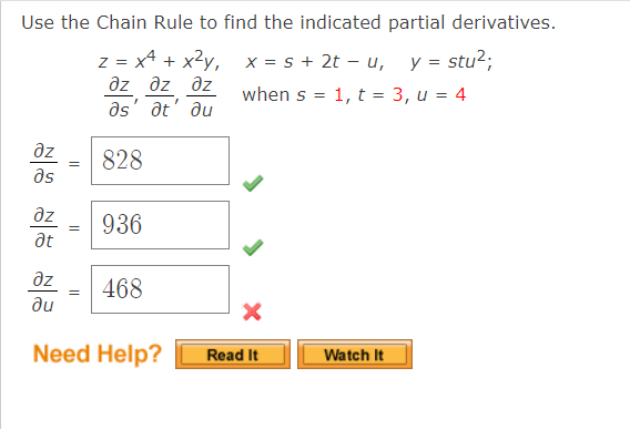 Solved Use the Chain Rule to find the indicated partial | Chegg.com