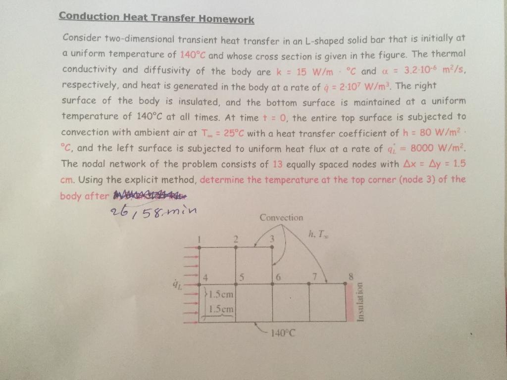 Solved Conduction Heat Transfer Homework Consider | Chegg.com