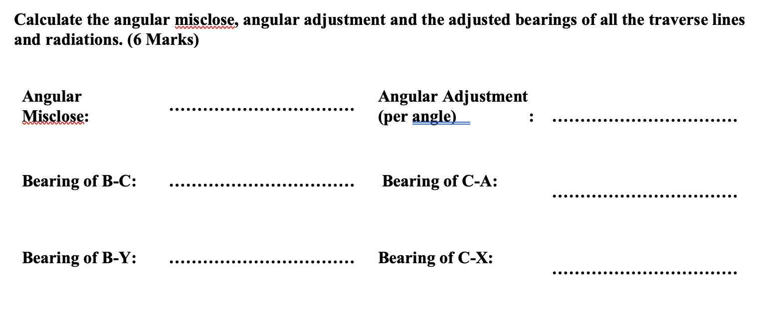 Solved Horizontal Angle ABC observed at B is 60−55−10 | Chegg.com