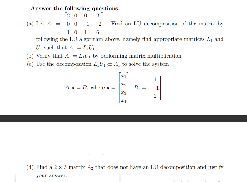 Solved In this problem we investigate and use the LU Chegg