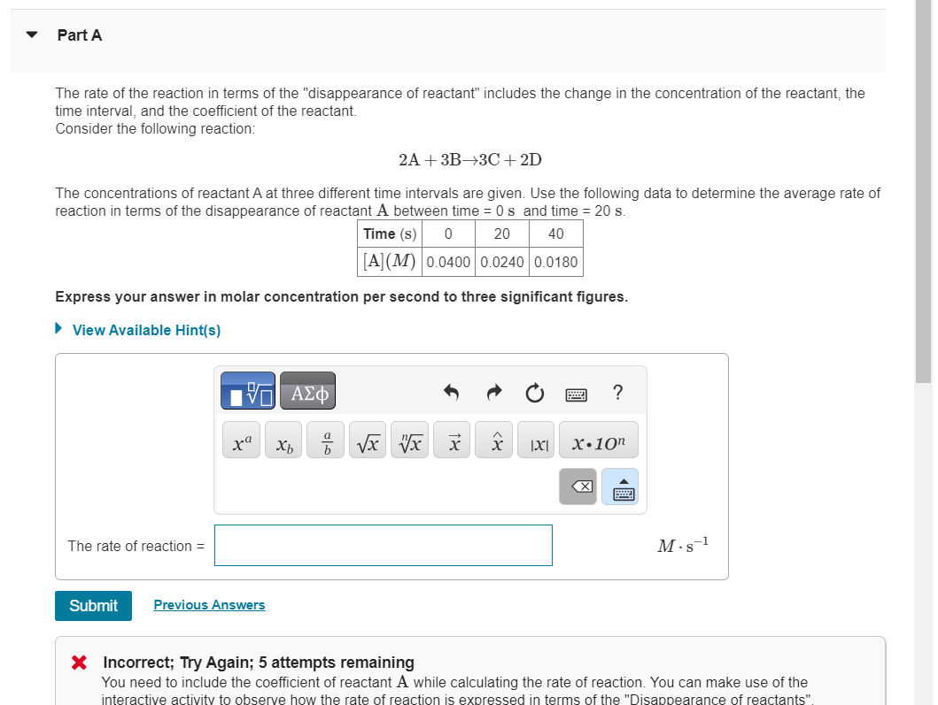 solved-part-athe-rate-of-the-reaction-in-terms-of-the-chegg