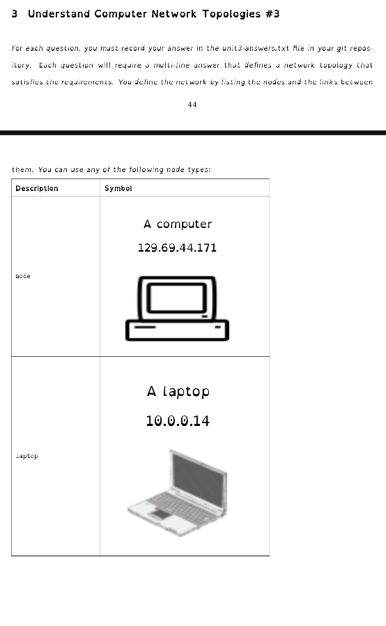 3 Understand Computer Network Topologies #3 For each | Chegg.com