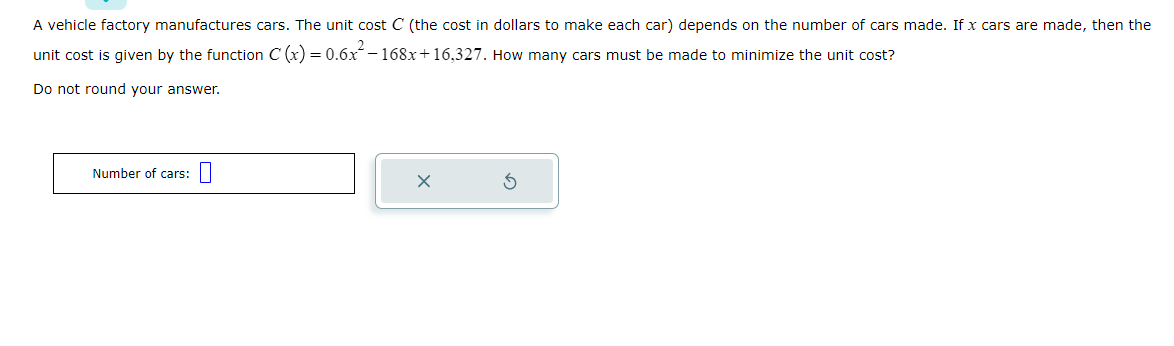 Solved A vehicle factory manufactures cars. The unit cost C | Chegg.com