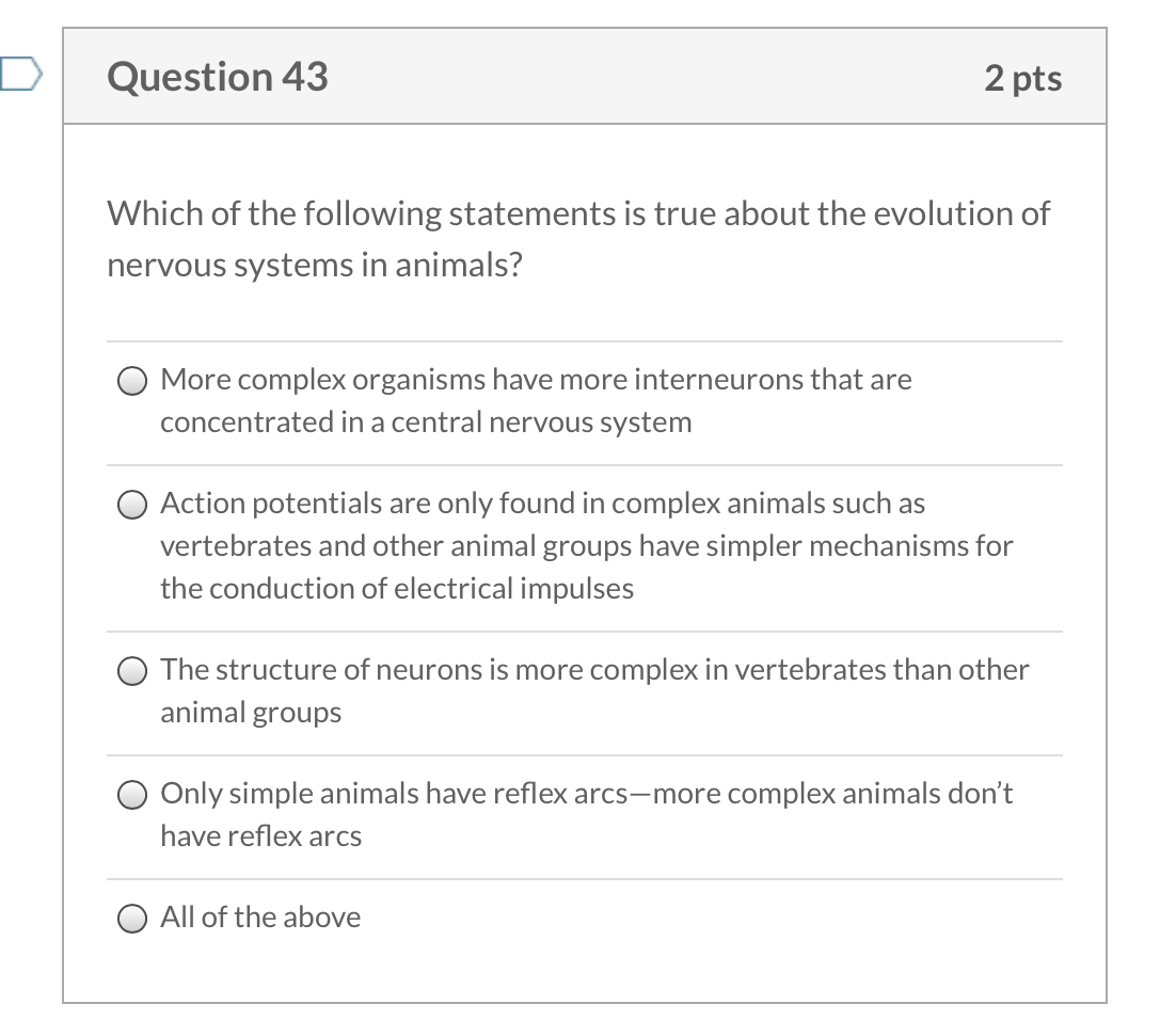 Solved Question 43 2 pts Which of the following statements | Chegg.com