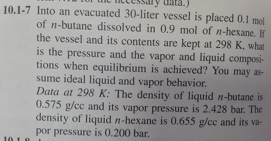 Solved data. 10.1-7 Into an evacuated 30-liter vessel is | Chegg.com