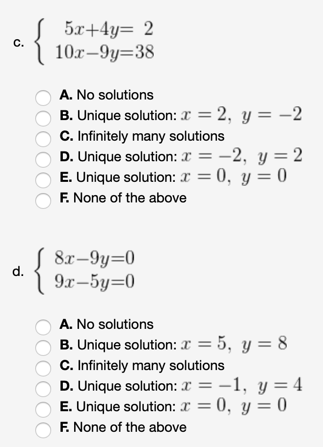 Solved (1 Pt) For Each System, Determine Whether It Has A | Chegg.com