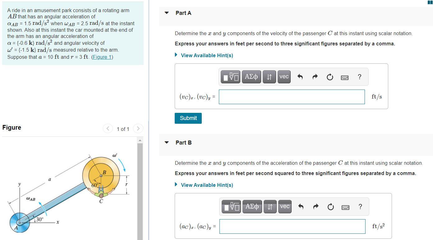 Solved Part A A ride in an amusement park consists of a | Chegg.com