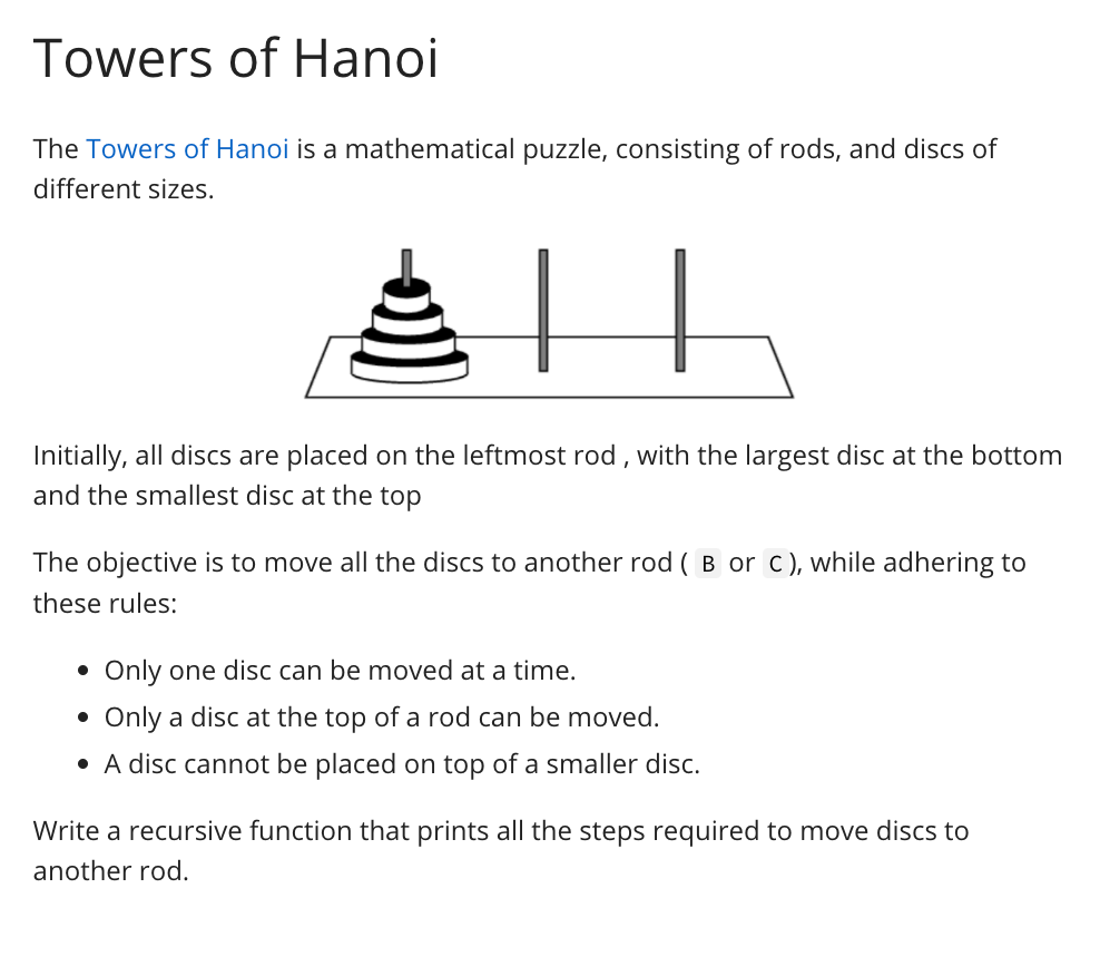 Solved The Towers of Hanoi is a mathematical puzzle, | Chegg.com