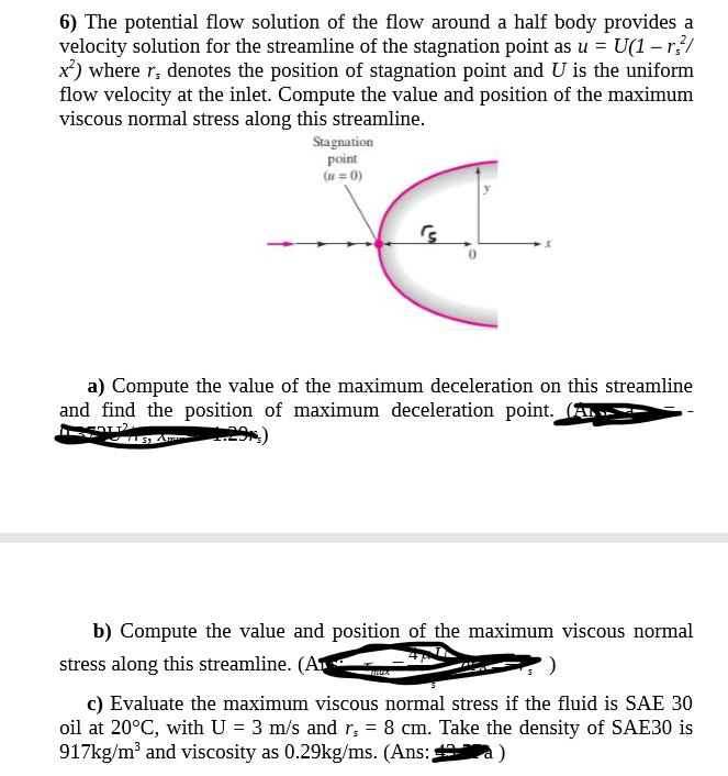 Solved 6 The Potential Flow Solution Of The Flow Around Chegg Com