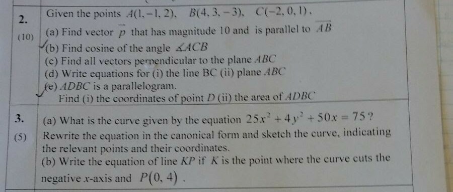 Solved Given the points .4(1.-I, 2), B(4. 3,-3), C(-2.0, l). | Chegg.com