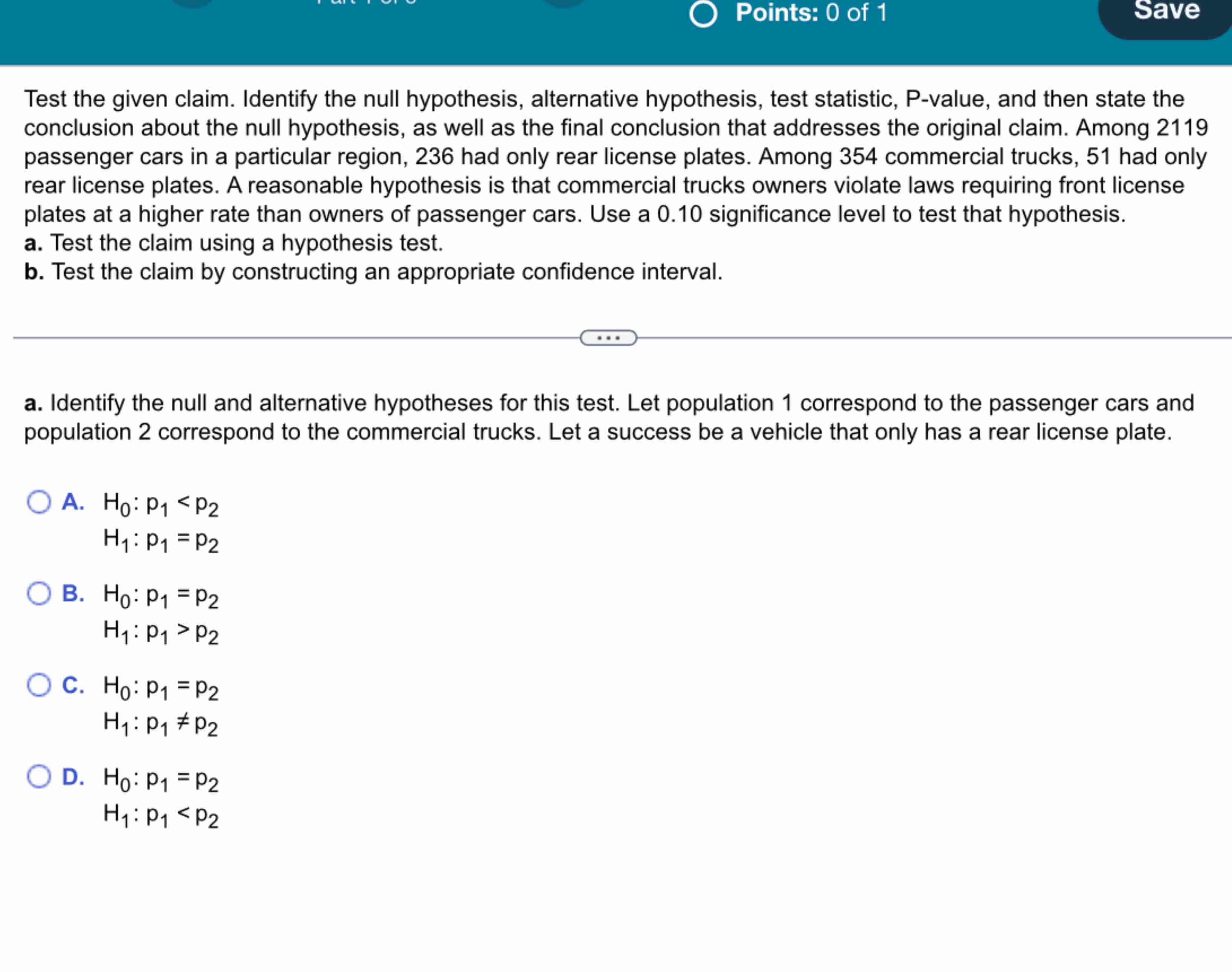 Solved Test the given claim. Identify the null hypothesis, | Chegg.com