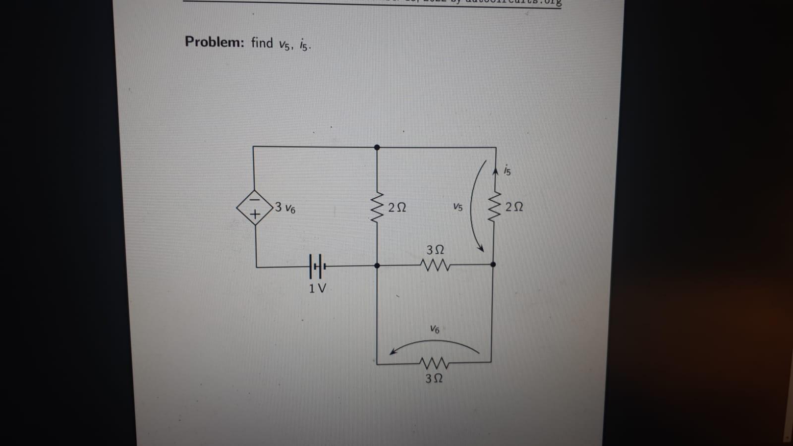 Solved Problem: find v5,i5. | Chegg.com