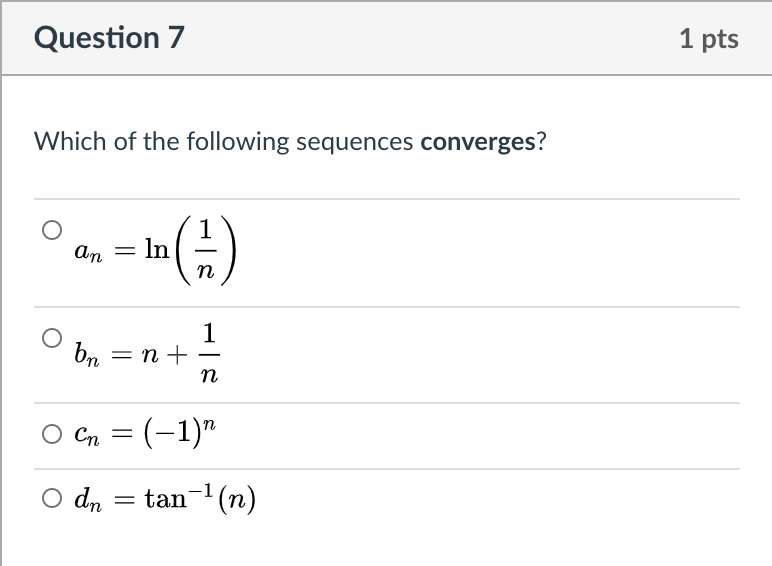 Solved Question 7 1 pts Which of the following sequences | Chegg.com