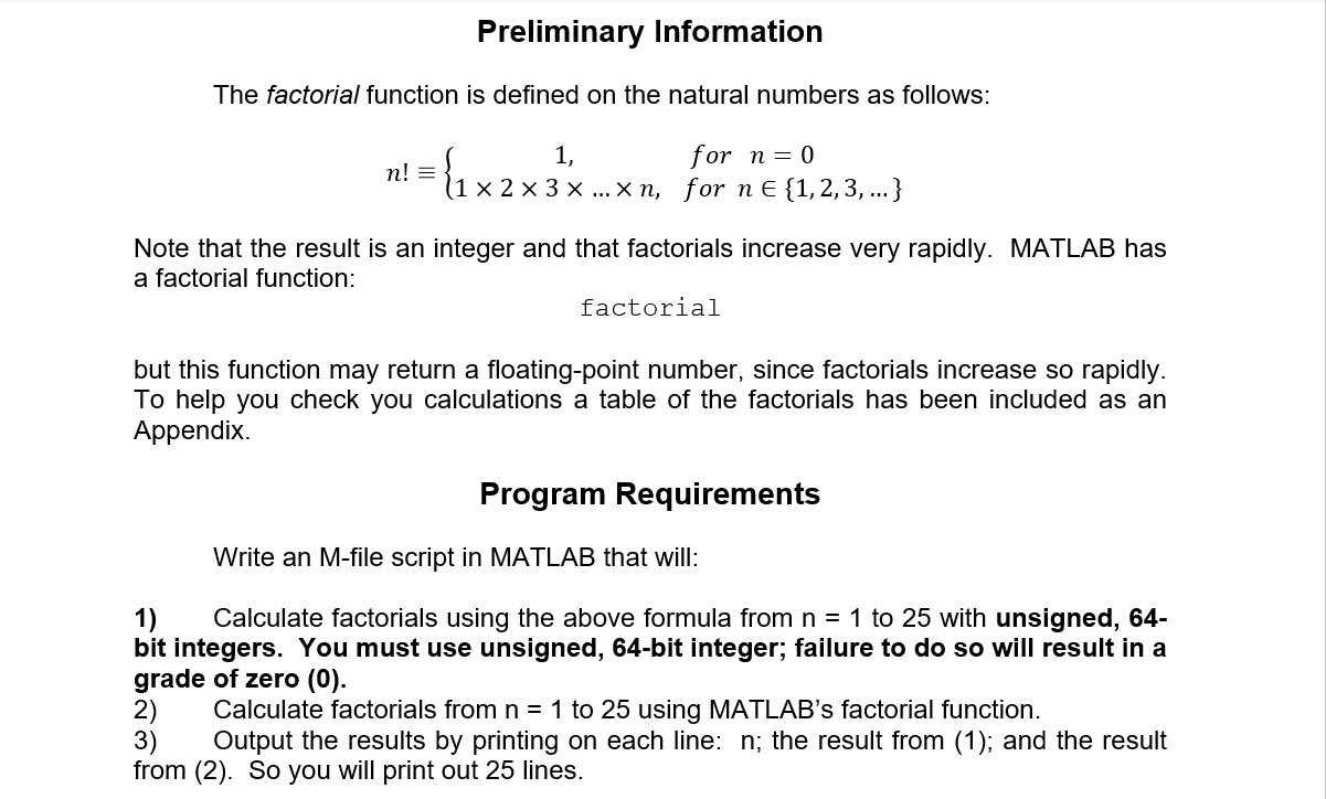 Solved The Factorial Function Is Defined On The Natural N Chegg Com