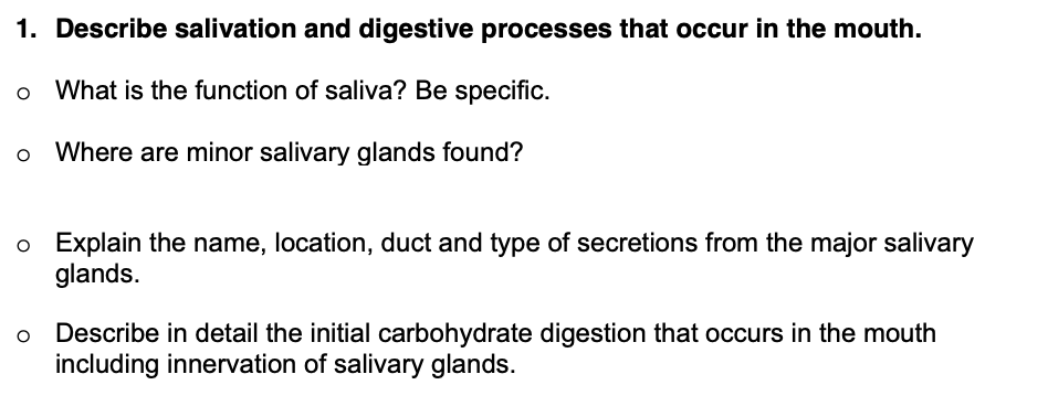 Solved What is the function of saliva? Be specific. Where Biology Diagrams