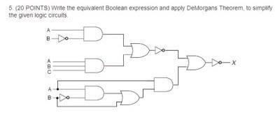 Solved 5.(20 POINTS) Write the equivalent Boolean expression | Chegg.com