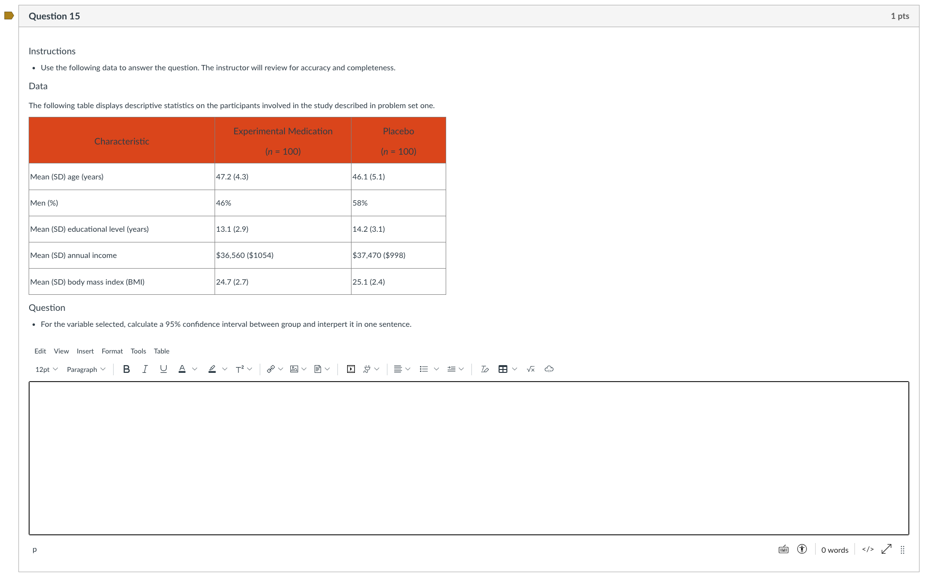 Solved Instructions - Use the following data to answer the | Chegg.com