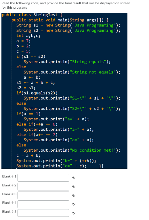 Solved a = Read the following code, and provide the final | Chegg.com