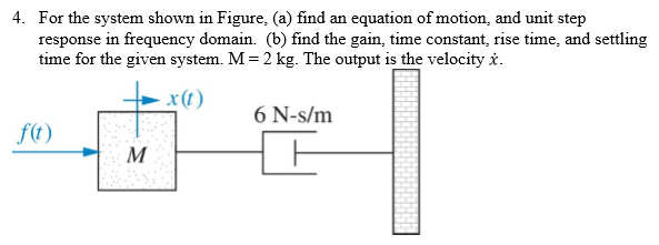 Solved 4. For the system shown in Figure. (a) find an | Chegg.com