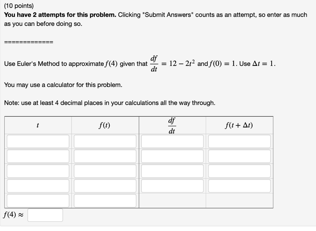 Solved (10 points) You have 2 attempts for this problem. | Chegg.com