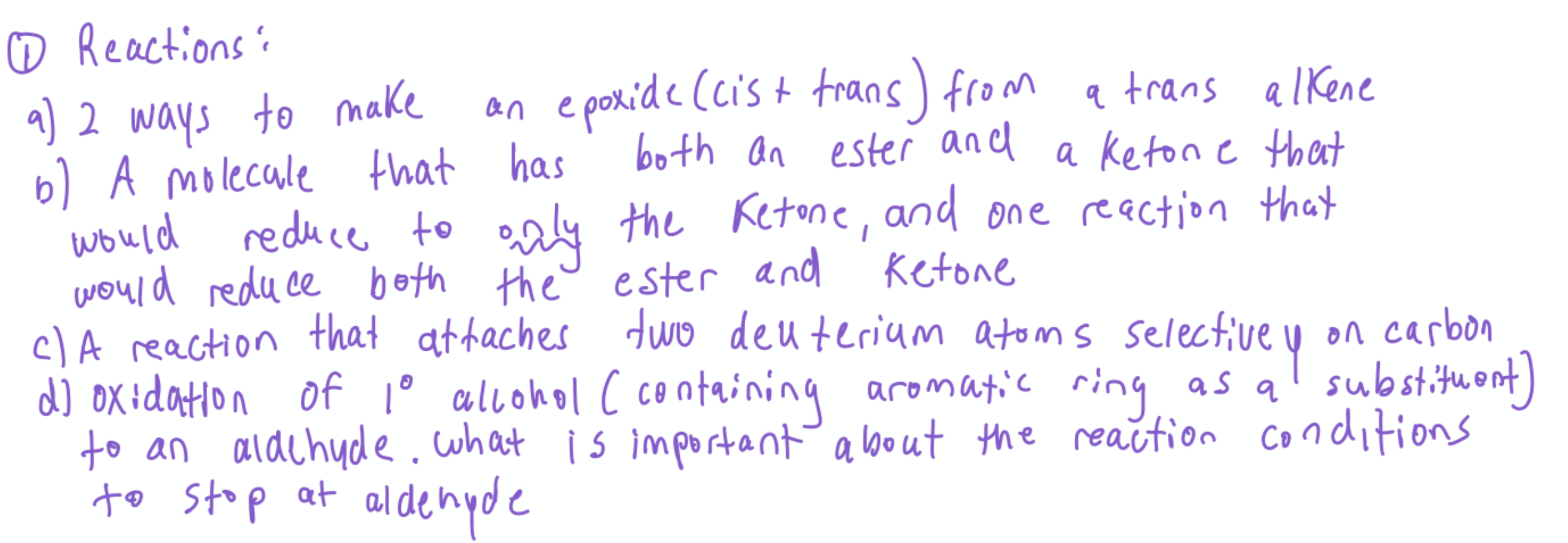 Solved ① Reactions: a) 2 ways to make an epoxide (cist | Chegg.com