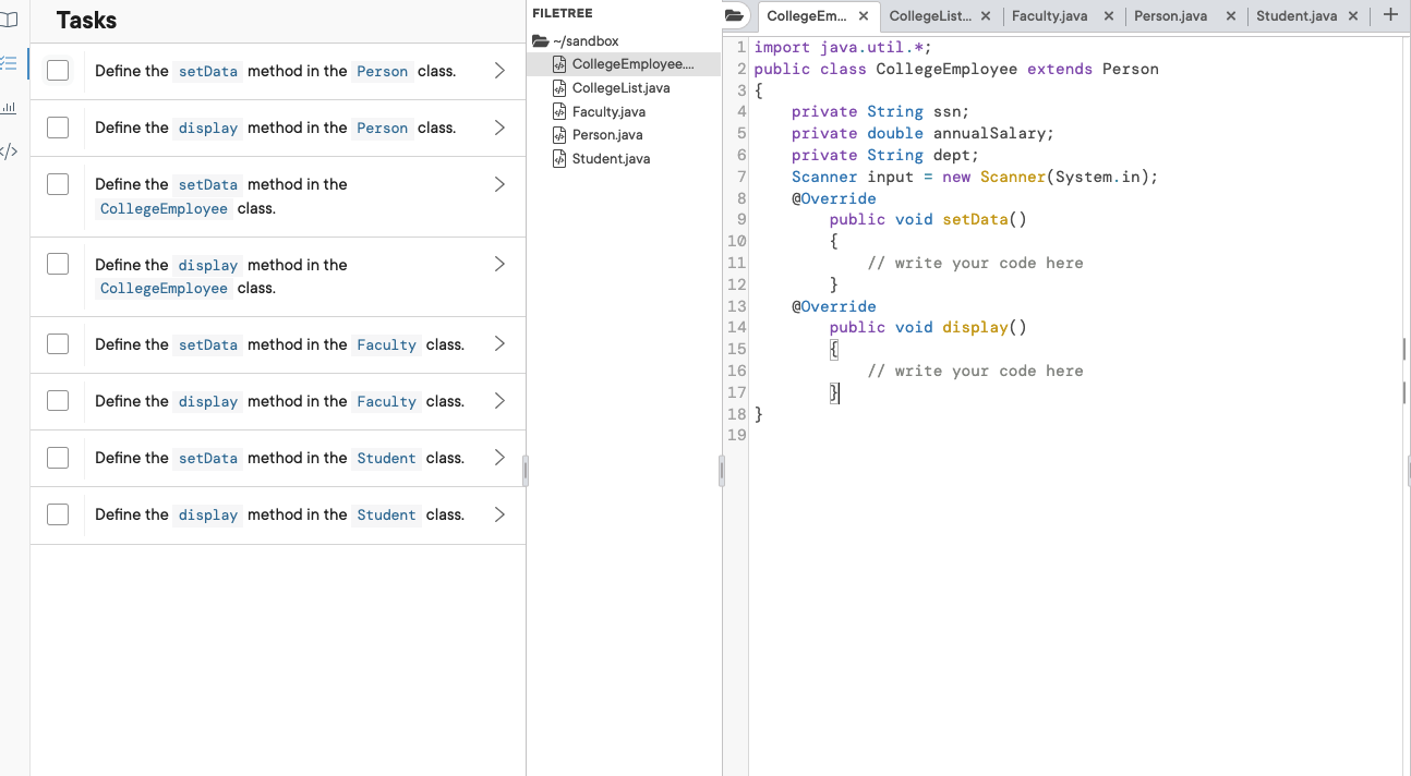 Solved THIS IS JAVA PLEASE Develop a set of classes for a | Chegg.com