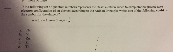 Solved C. hone or these If the following set of quantum | Chegg.com