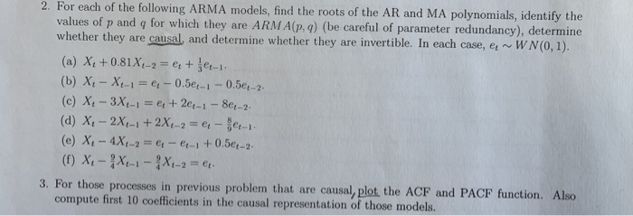 Solved Time Series Analysis QuestionI need help on number 3. | Chegg.com