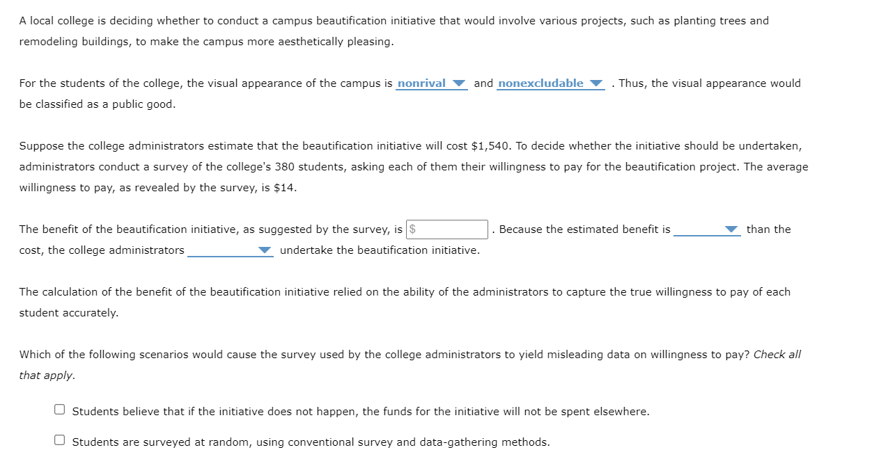 Solved A local college is deciding whether to conduct a | Chegg.com