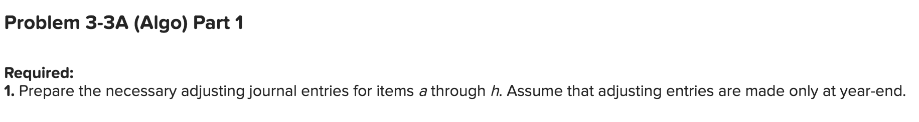 Solved Check my work Problem 3-3A (Algo) Preparing adjusting | Chegg.com