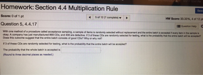 Solved With One Method Of A Procedure Called Acceptance Chegg