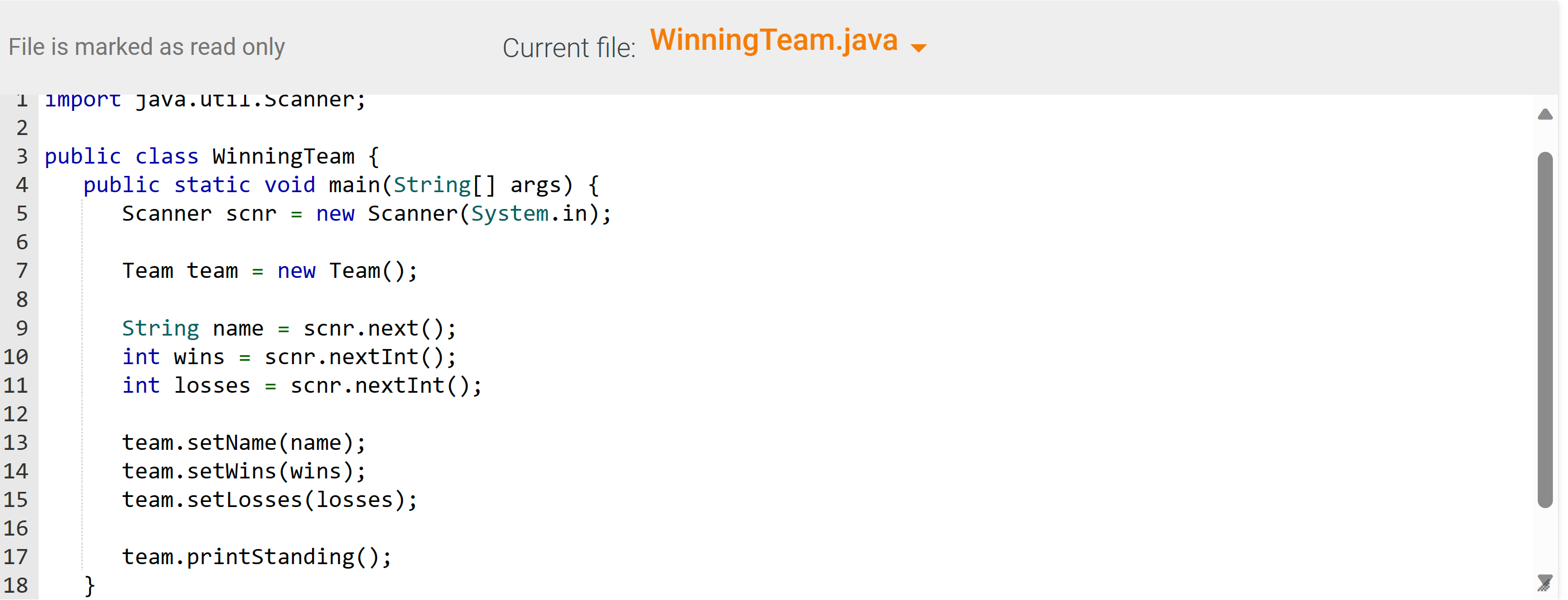 Solved 7.25 LAB: Winning team (classes)Given main(), define | Chegg.com