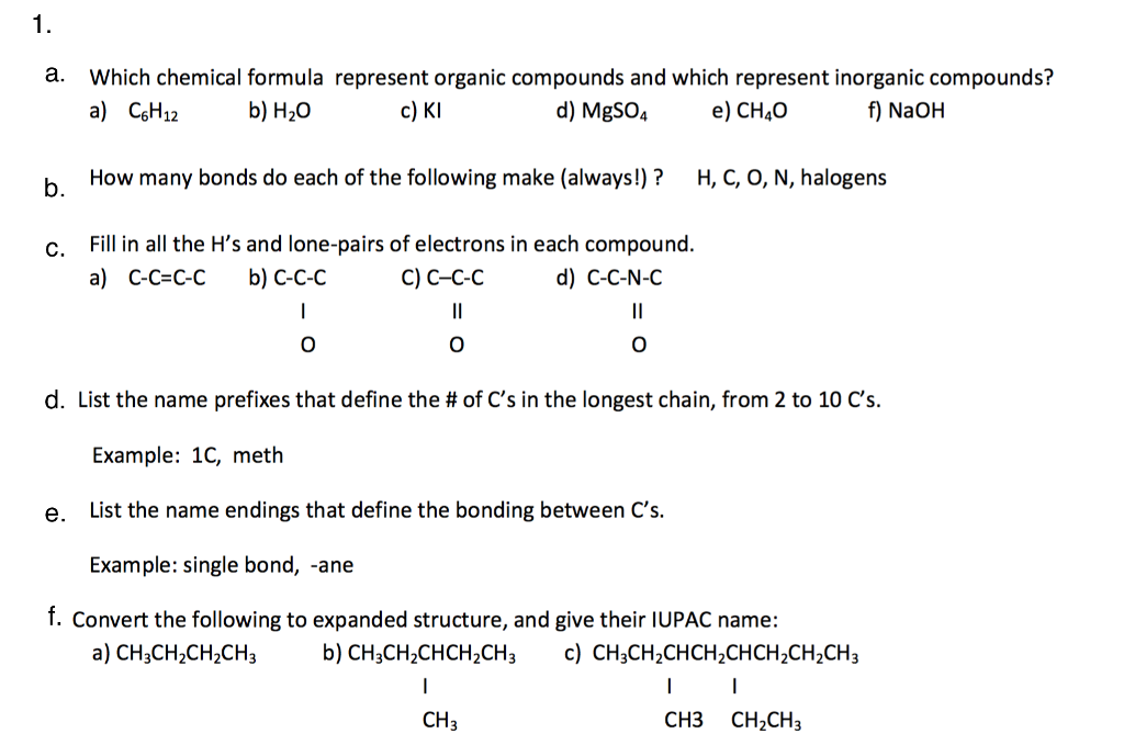 Which Of The Following Represents A Compound Solved a. Which chemical formula represent organic compounds | Chegg.com