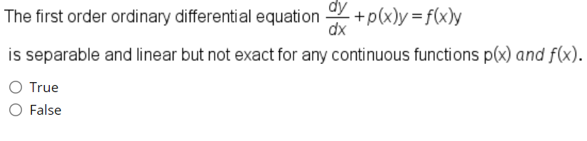 Solved The first order ordinary differential equation | Chegg.com