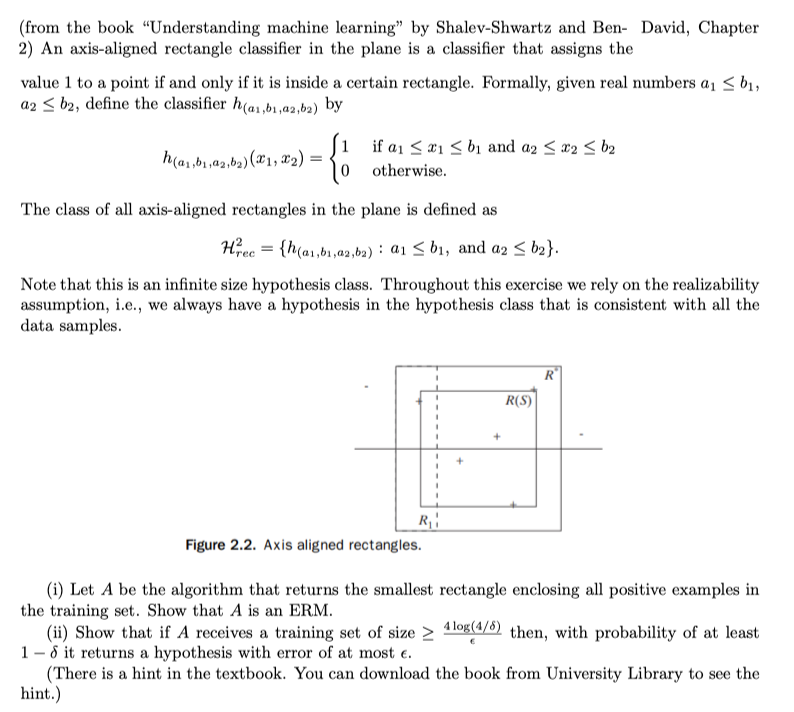 Solved (from the book "Understanding machine learning" by | Chegg.com