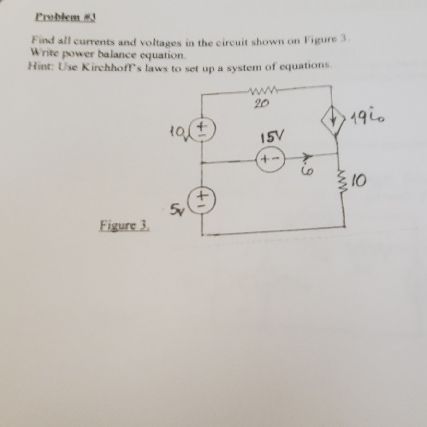 Solved Problem w all currents and voltaxes in the circuit | Chegg.com