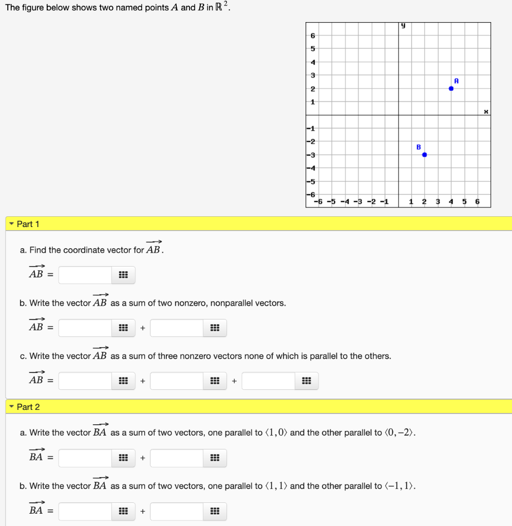 Solved The figure below shows two named points A and B in | Chegg.com