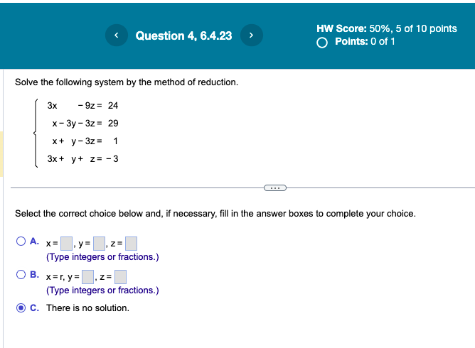 Solved Solve the following system by the method of | Chegg.com