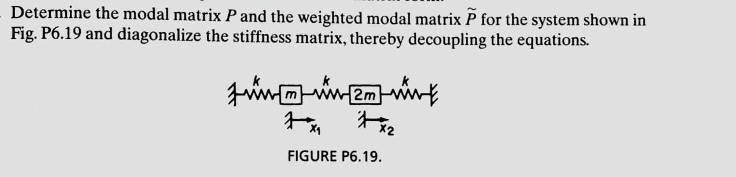 Solved Determine the modal matrix P and the weighted modal | Chegg.com