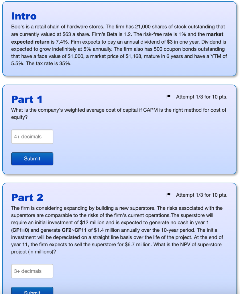 Solved Intro Bob's is a retail chain of hardware stores. The