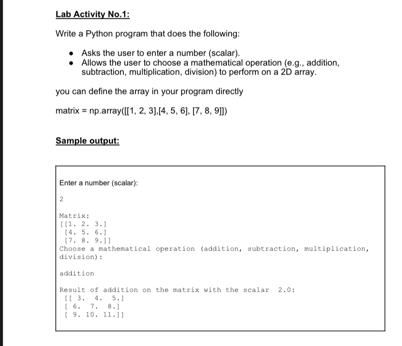 Solved Lab Activity No Write A Python Program That Does Chegg Com