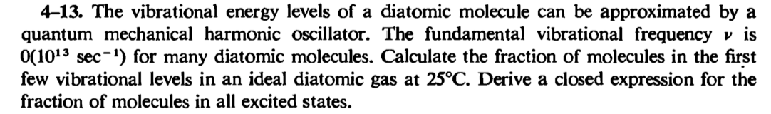 Solved 4–13. The vibrational energy levels of a diatomic | Chegg.com