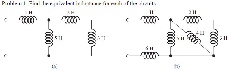 Solved Problem 1. Find The Equivalent Inductance For Each Of | Chegg.com