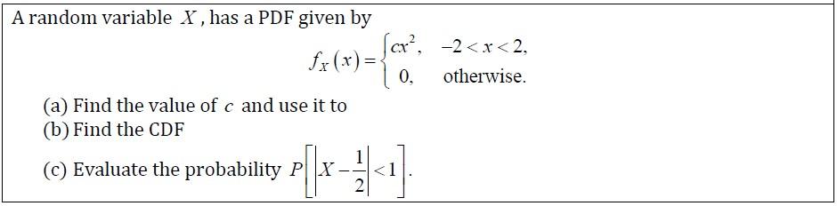 Solved A random variable X , has a PDF given by fx (x) cr”, | Chegg.com