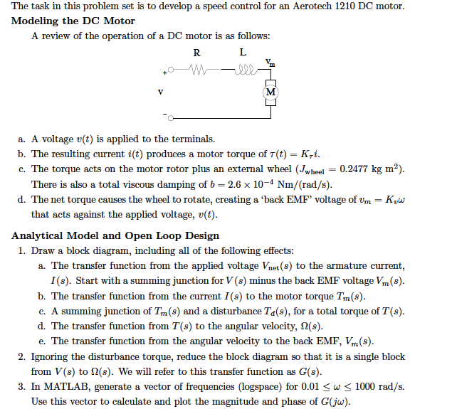 Solved The task in this problem set is to develop a speed | Chegg.com