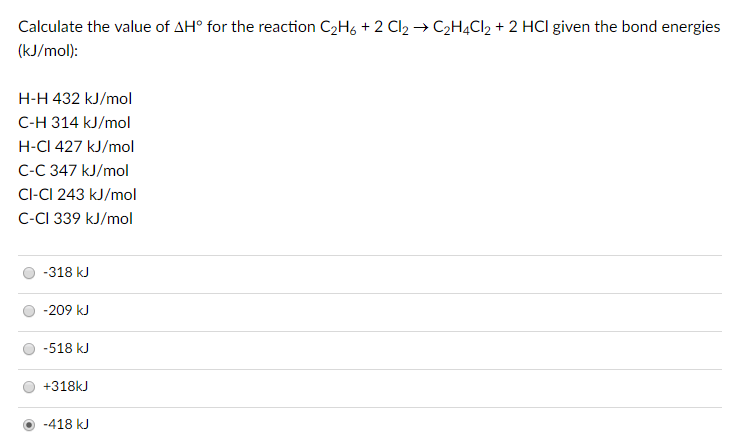 Solved Calculate the value of DH for the reaction C2H6 Chegg