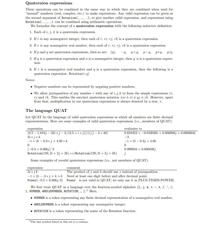 Please solve the following question about Quaternions | Chegg.com
