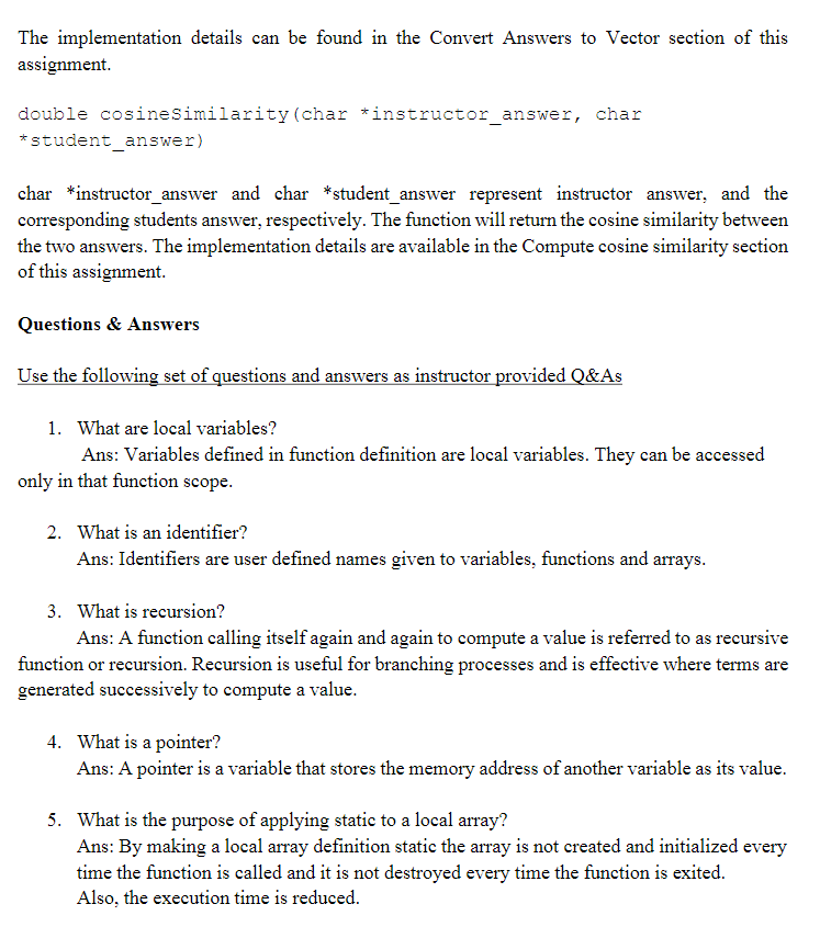 Solved The equation of Cosine similarity between two | Chegg.com